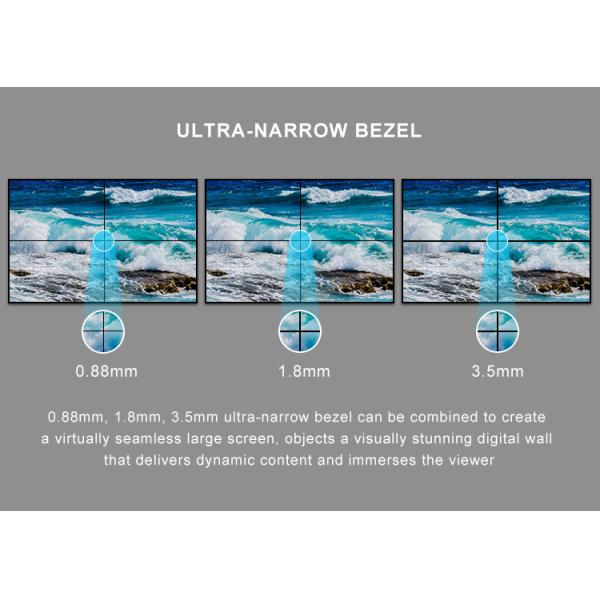 0.88mm 65 Inch Narrow Bezel LCD Video Wall 4K Resolution For Advertising