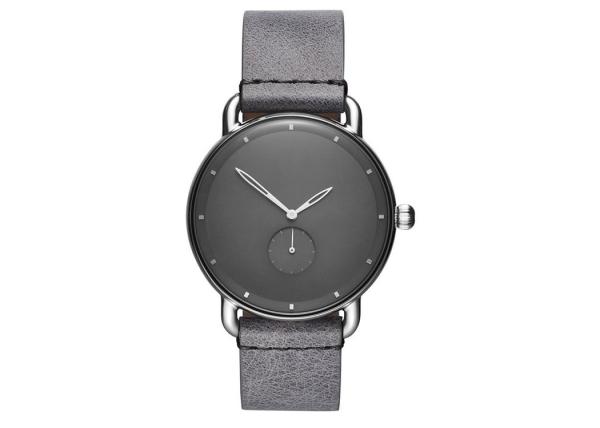 Water Resistant Luxury Stainless Steel Wrist Watch With Leather Band