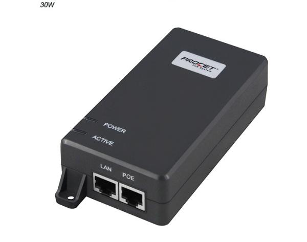 30W Indoor PoE Injector IEEE802.3at IP40 Fire Retardant