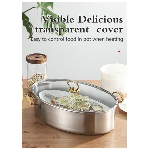 Multi Purpose Cooking Stainless Steel Fish Steamer Thickened