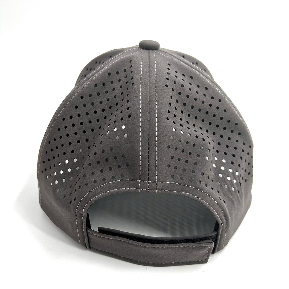 6 Panel Laser Cut Perforated Golf Dad Hat Waterproof 3D Embroidery Baseball Cap