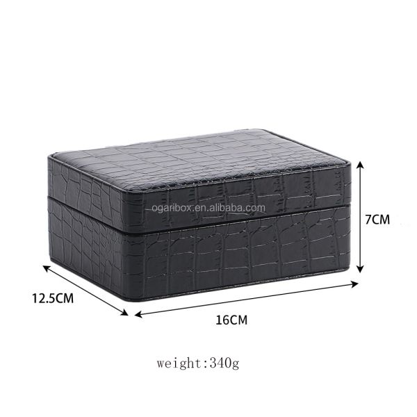 Spring Hinge Crocodile Pattern PVC Leather Girls Velvet Lining Gift Travel Jewellery Case