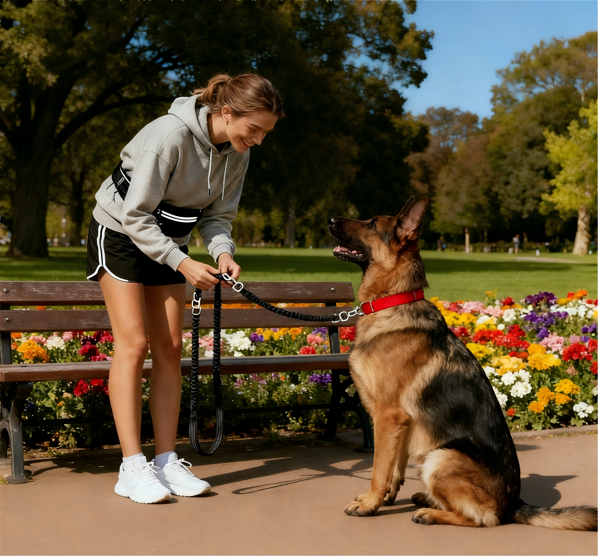 Smart Dog Leash & Adjustable Collar 100% Nylon Material Letter Pattern Reflective Decoration-Comfortable Pet Supplies