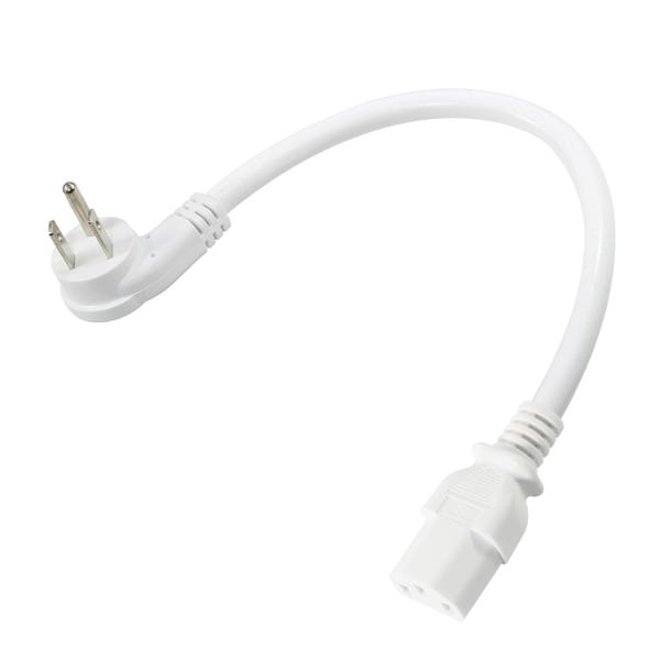 Right Angle NEMA 5-15P to C13 Power Cord 10A 125V