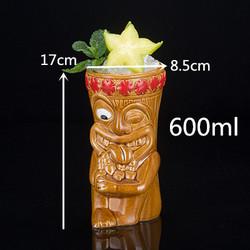 Creative Ceramic Tiki Mugs Hawaiian Cocktail Mug  Porcelain Beer Wine Mug Drinkware