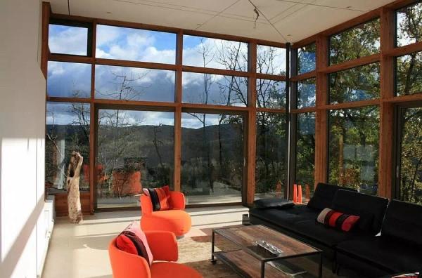 6000 Series Wooden Grain Transfer OEM Aluminium Alloy Windows