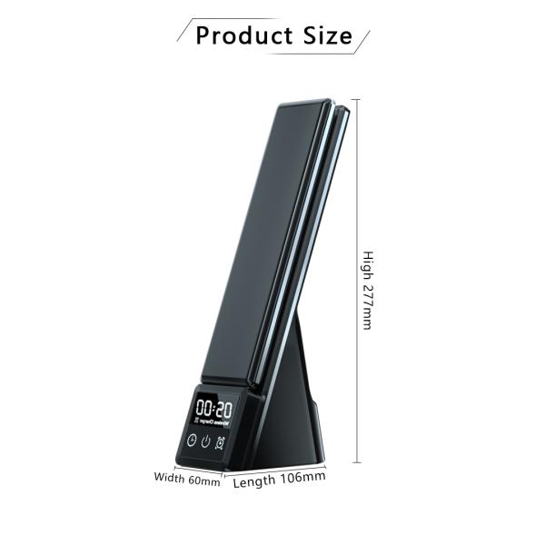Office Household Wireless Charging Table Lamp with 15W Output Power and Digital Display Alarm Clock Multifunctional