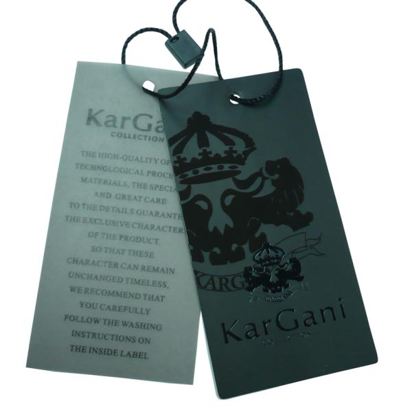 Puff Printing Paper Clothing Lable Tags, Cardboard Hang Tag For Garments