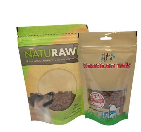 Printed k Kraft Paper Plastic Stand up Pouch/ Food Packaging Bag with Zipper And Window