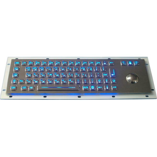 IP65 Long stroke Backlit USB Keyboard with trackball , industrial metal keyboard