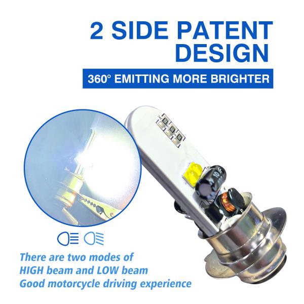 AC/DC 8-80V Напряжение Белый светодиодный микросхема Мотоциклетный фары лампочка P15D H6M Высокий низкий свет