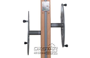 wooden street lamp amusement park fitness equipment