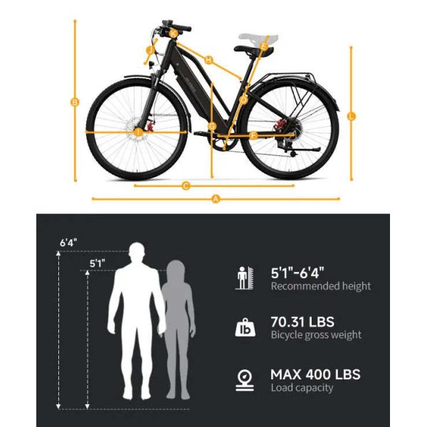26 Inch Fat Tire City Off-Road Commuter Multi-Purpose E-Bike 48V for Adults Electric Bike   Women