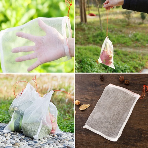 White Plastic Mesh Produce Vegetable Protection Bags Breathable And Eco Friendly