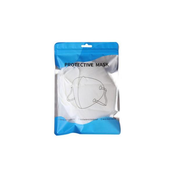 Aluminum foil clear window bag face mask packaging pouch with zipper