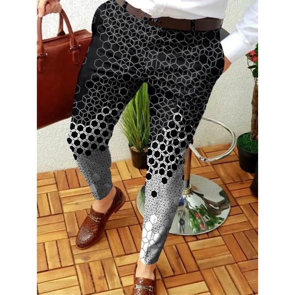 Affordable Tactical Print Pants for Men Spring Season Knitted Golf Elastic Trousers