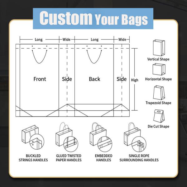 Flexible Recyclable Paper Gift Bags Recyclable Kraft Bag For Gift Shop