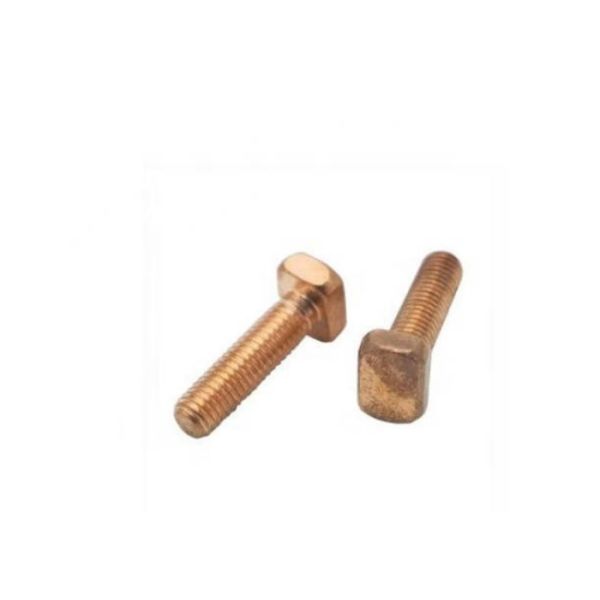 High Quality High Strength Brass H59 GB / T 8 Plain Finish Metal Bolt Square Hammer Head Bolt