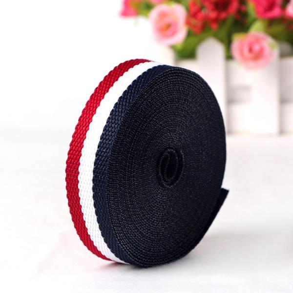Double Face Style Tricolor Weaving Ribbon for Recycled Tricolor Holiday Nylon