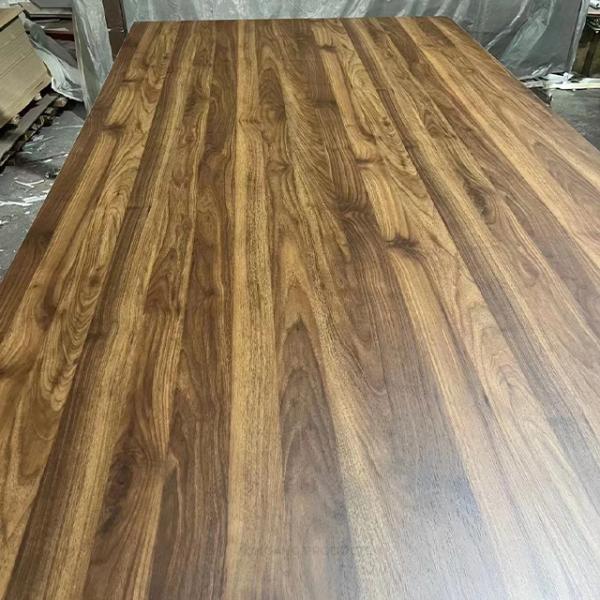 Luxury Dark Walnut Grain Melamine Faced MDF Sophisticated Deep Wood Texture Fiberboard