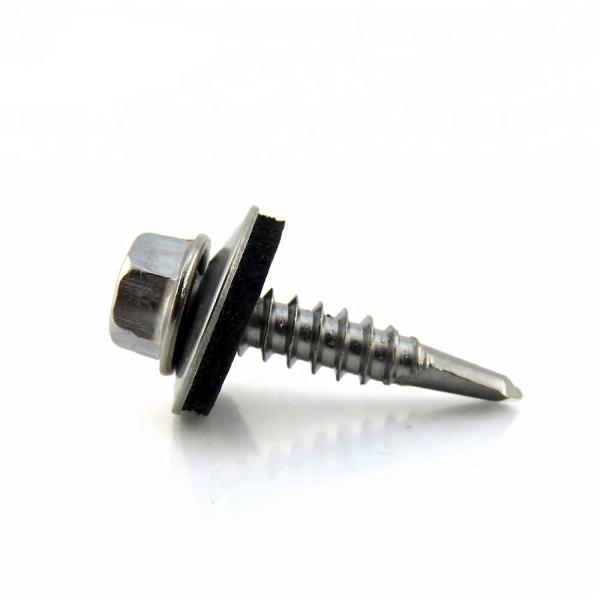 Self-Drilling Screws Hex Washer Head BSD Thread with Bonded Sealing Washer 410 Stainless Steel