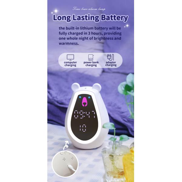LED Digital Touch Light Bear Shape Multicolor Baby Sleep Night Light para Crianças