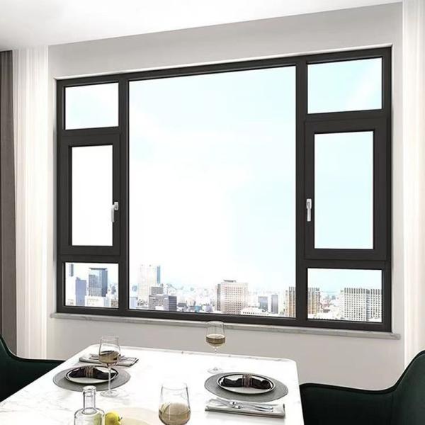 House Soundproof Aluminium Glass Casement Windows with Level 9 Wind Pressure Resistance
