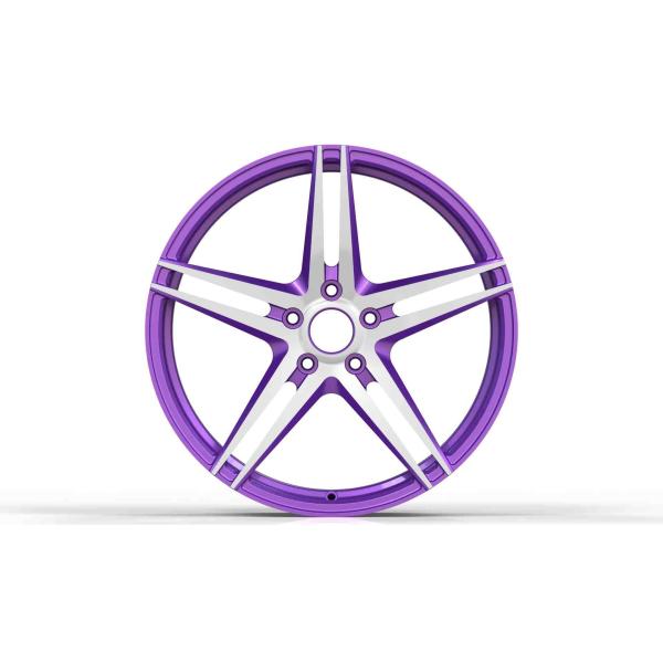 Monoblock léger pourpre roule l'aluminium d'aviation 6061 PCD 5-114.3 19 pouces