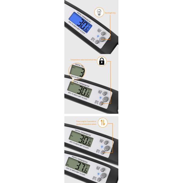 DTH-149B -50 to 300℃ Instant Read Digital Food Thermometer For Kitchen Candy Grill Barbecue