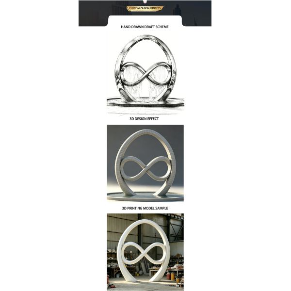 Large outdoor stainless steel water fountain sculpture