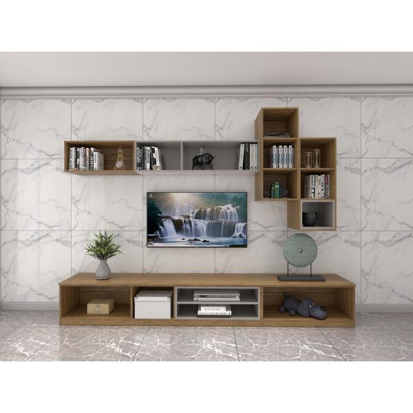 On Wall Cabinets Display Shelves By Melamine Board With Glass Racks And Floor Stand In Apartment Living Room Furniture