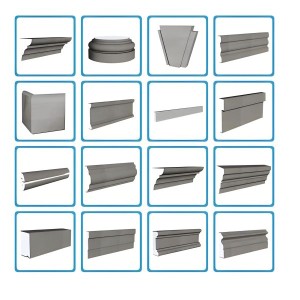 Facade House Outside Exterior Cornice Molding Roof Molding  18-22kg/M3 Density