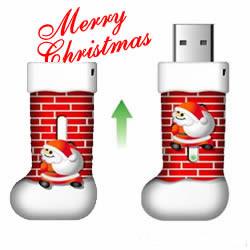 O flash bonito de USB conduz a movimentação do flash do usb das sapatas do Natal