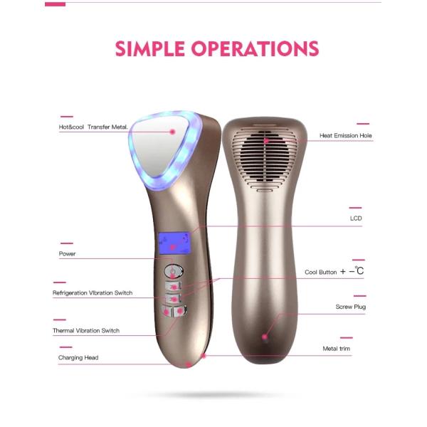 сокращение 8600rpm сосредоточенно изучает горячий молотка терапией СИД многофункциональный и холодный Massager стороны
