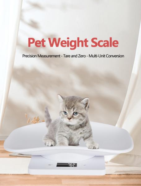 Livestock Scale Digital Pet Scale Accurately Weighs Dog Cat Tray Weight LCD Display Mini 10kg Pet Food Weighing Scale