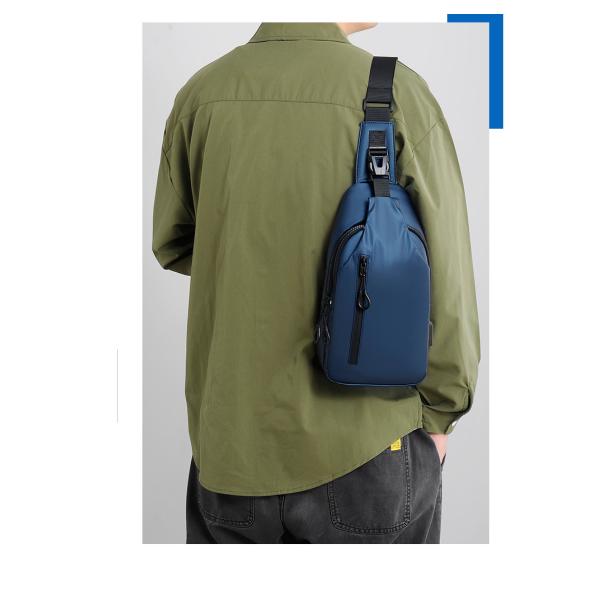 ISO Waterproof Crossbody Sling Bag Mens Sling Chest Bag With USB Charging