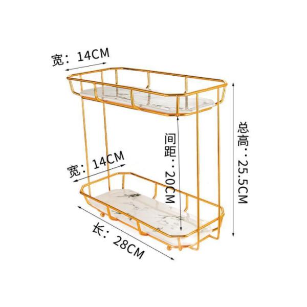 Waterproof Metal H30CM 2 Tier Bathroom Counter Shelf