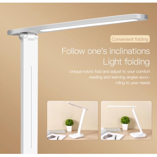 Лампа с регулируемой яркостью, складная лампа исследования ABS 2000MAH чтения стола 7W