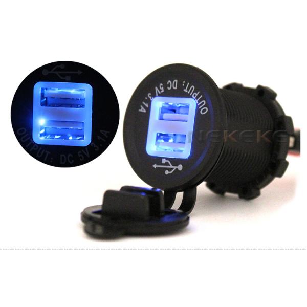 5V 3.1A Dual Port USB Marine Power Socket Adapter Waterproof Construction