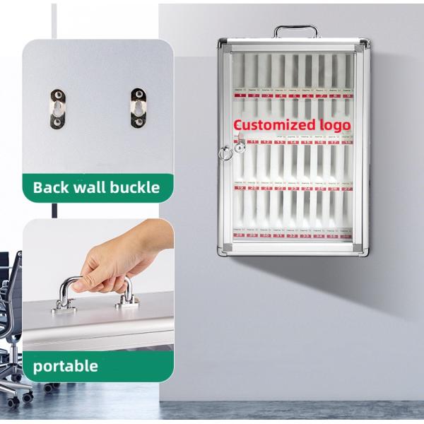 Student Aluminum Alloy Wall clear Acrylic Storage Lockable Mobile Phone Holder Cabinet