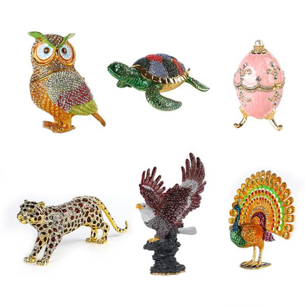 Alloy Ornaments Metal Jewelry Box Small Decorative Item Diamond Set