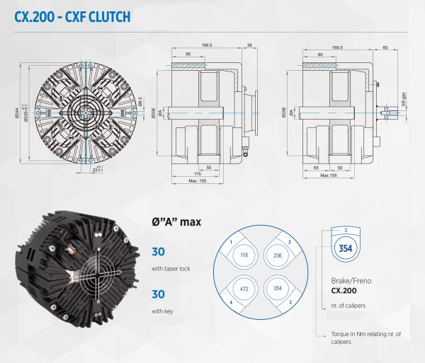 CX200 Corrugated Machine Spare Parts Tention Control Pneumatic Clutch Disc Brake