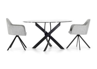 Customizd 0.1CBM 21kgs 150kgs Black crossed leg Modern Dining Room Sets