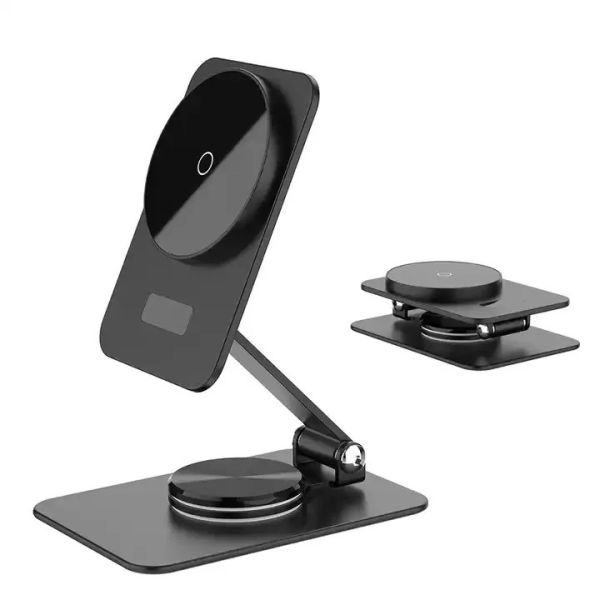 360 Degree Rotation Foldable 15W Wireless Charger Magnetic Charging Station