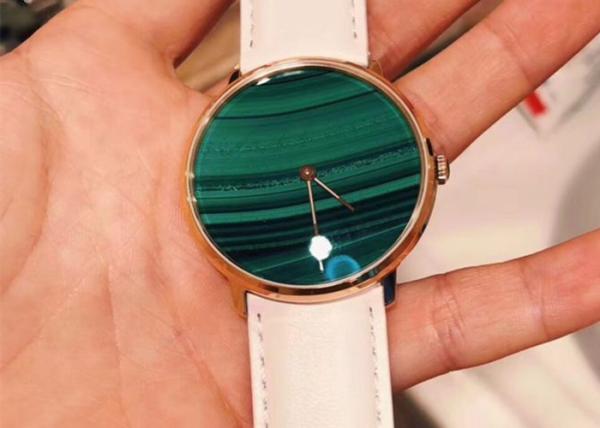 Multi Color Luxury Stone Craft , High End Quartz Watch With Marble Dial
