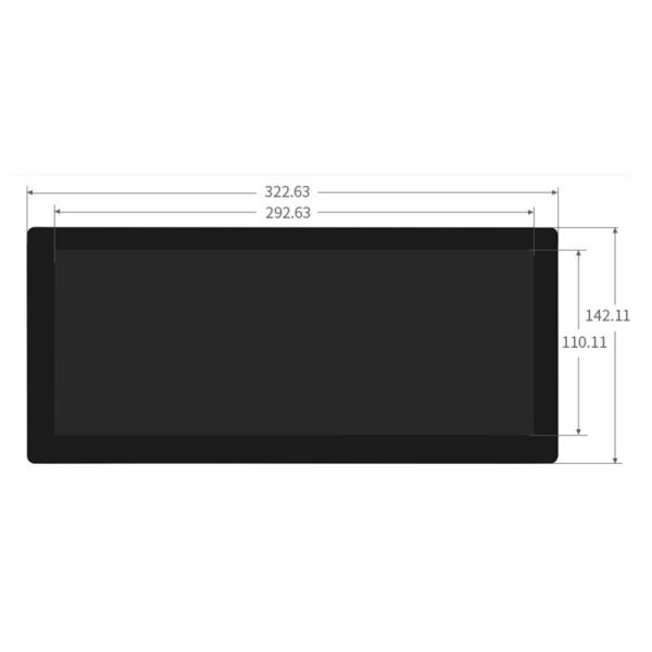 Стрип-бар LCD 12,3 дюйма Автомобильный дисплей с CTP, HDMI интерфейс поддерживает Raspberry Pi, Windows, Jetson Nano