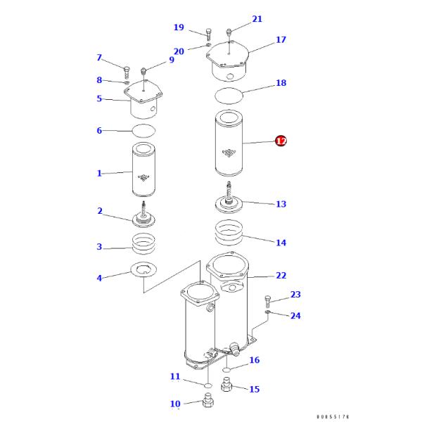 07063-01100 0706301100 фильтр для масла танка экскаватора KOMATSU 1756027380 элементов гидравлический