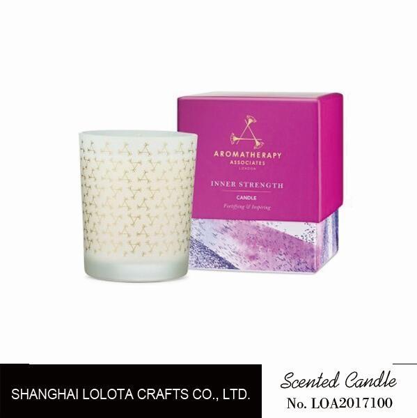 Frosted Pattern Caramel Scented Jar Candles , Glass Jar Scented Candles