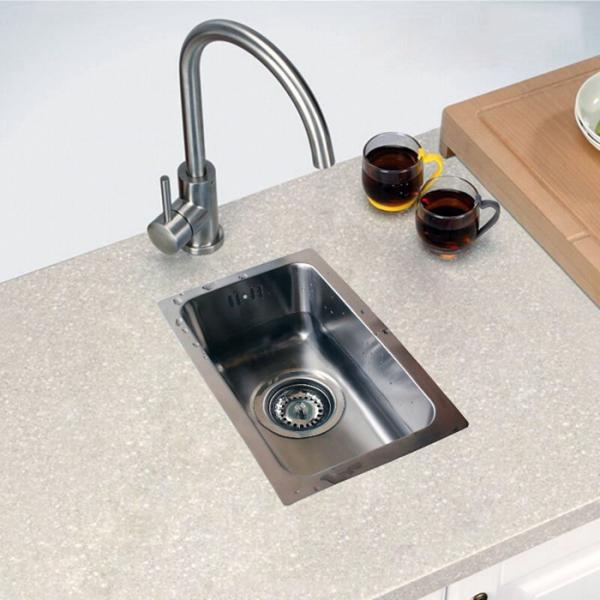Single Basin Corner Kitchen Bathroom Sinks Stainless Steel With Drainer Water Tube
