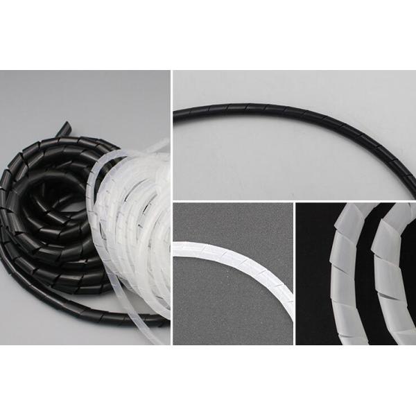 Plastic Wire Spiral Winding Tube Transparent / Black / White Winder Retractable